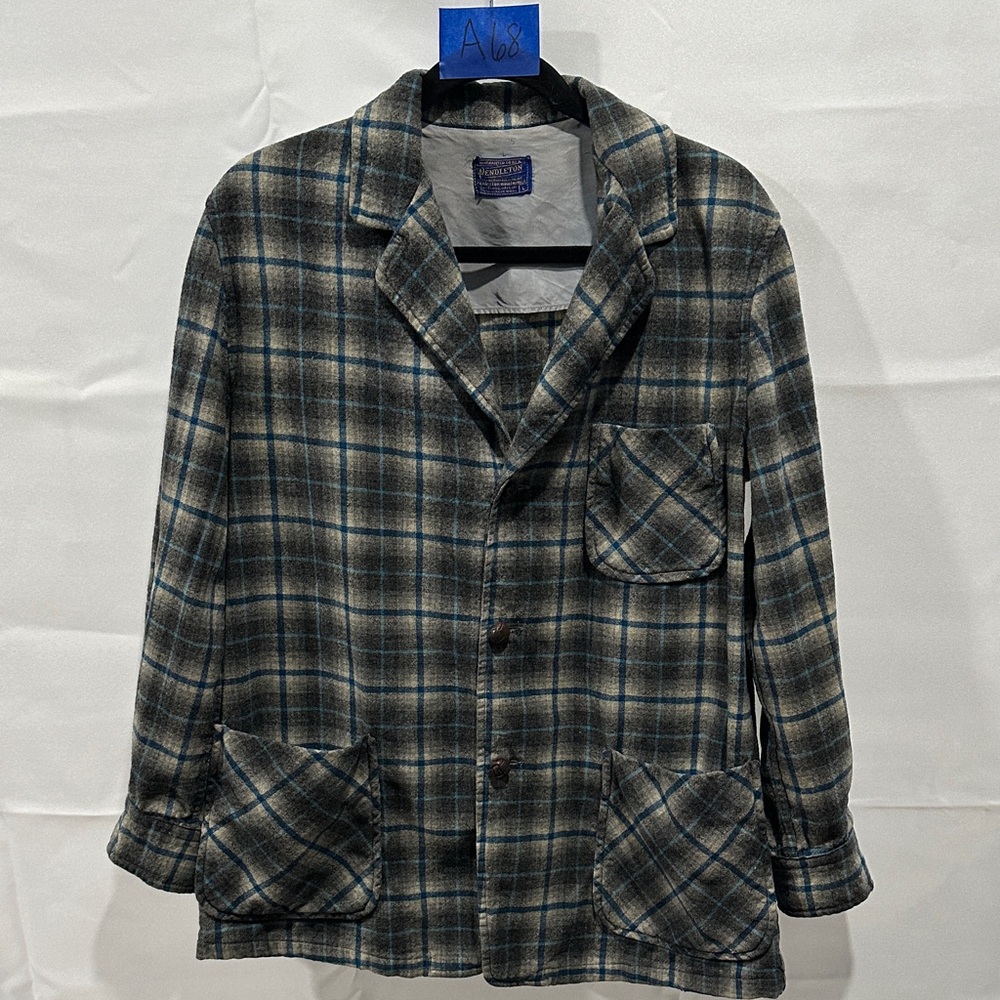 Pendleton Plaid Shirt Jacket - Blue and Gray